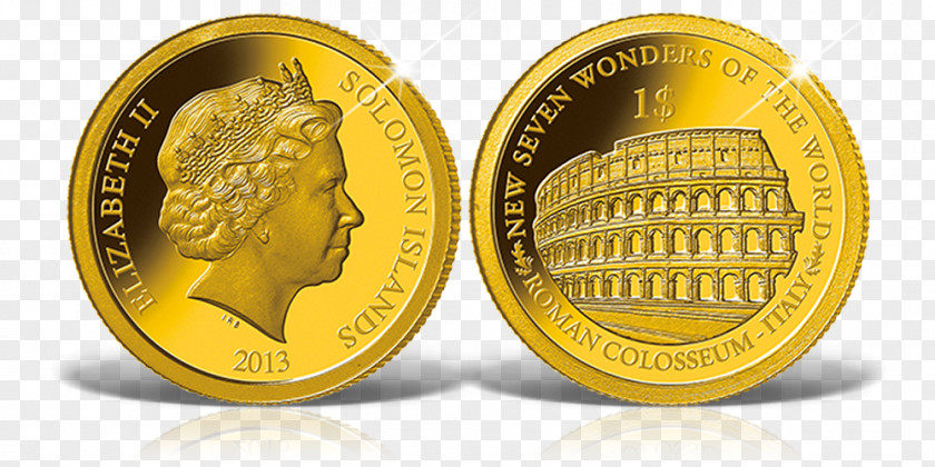Coin New7Wonders Of The World Colosseum Gold Samlerhuset PNG