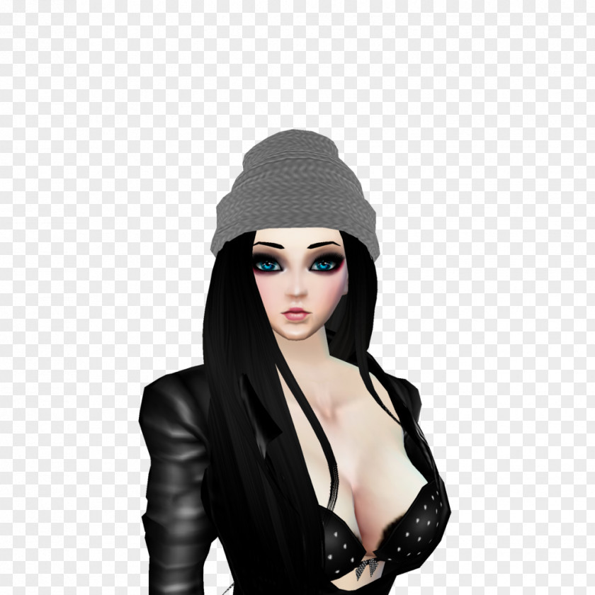 Megan Fox Microphone Headgear Beanie Cap Black Hair PNG