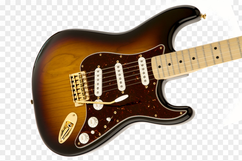 Sunburst Fender Stratocaster Squier Electric Guitar Fingerboard PNG
