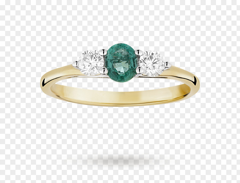 Emerald Birthstone Diamond Wedding Ring PNG