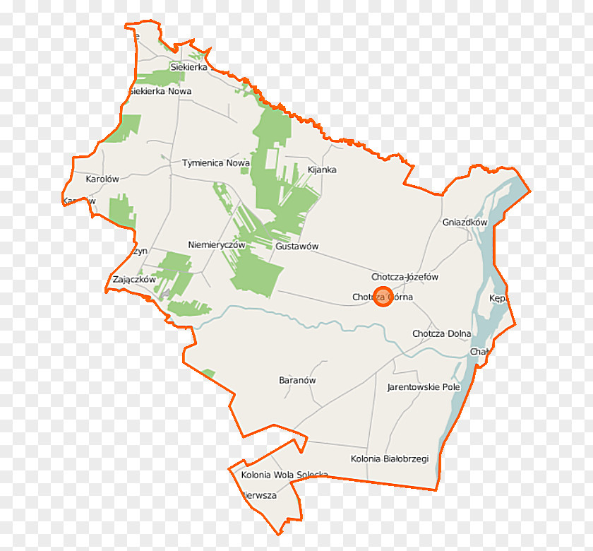 Map Chotcza Dolna Białobrzegi, Lipsko County Górna Baranów, PNG