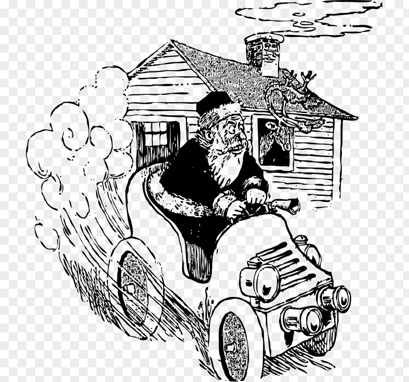 Santa Claus Takes The Bell Car Clip Art PNG