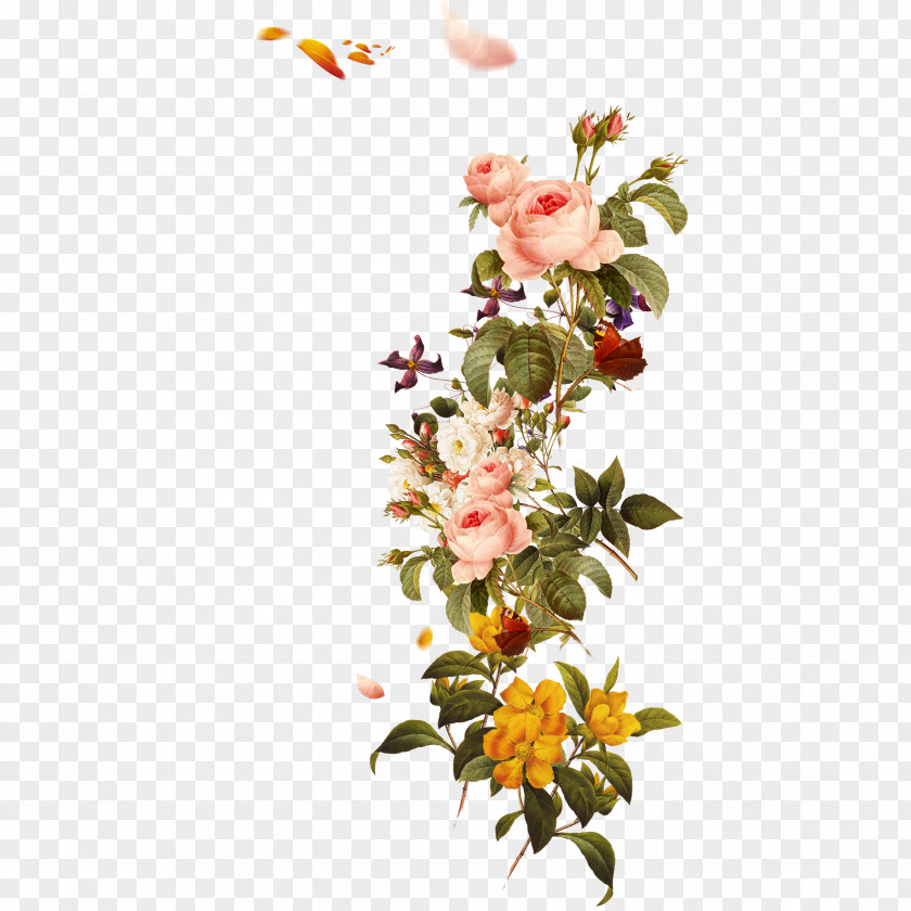 Bouquet Flower Petal Template PNG