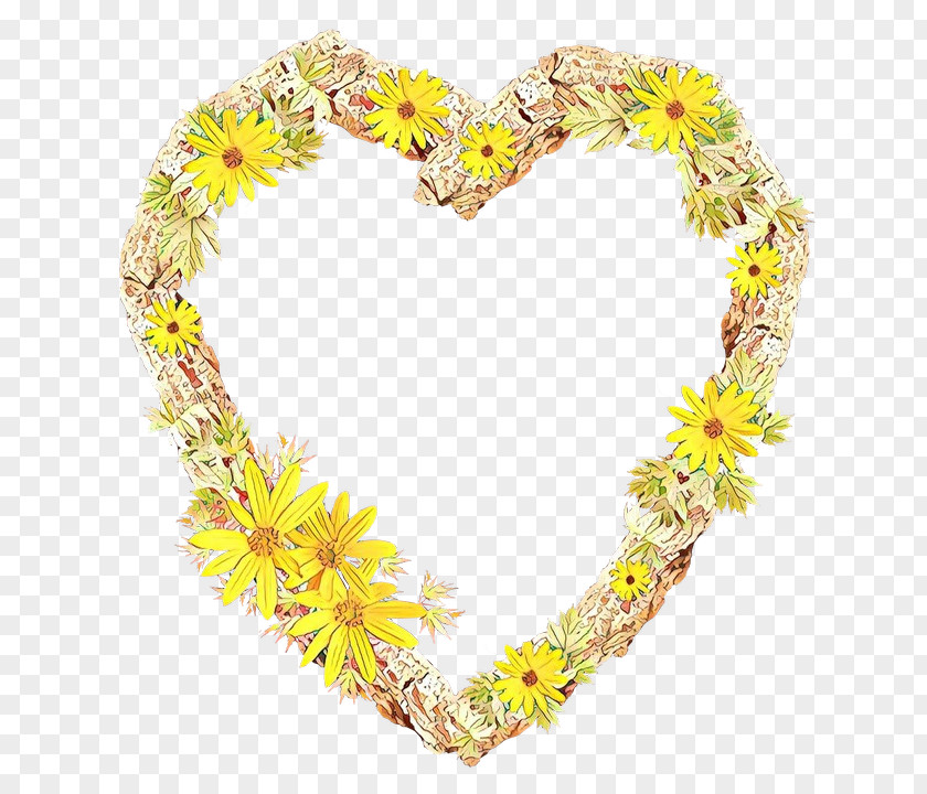 Yellow Heart Lei Flower Plant PNG