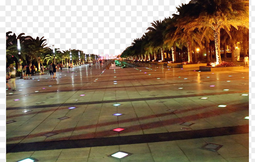 Xiamen City Square Night Gulangyu Plaza Hotel Computer File PNG