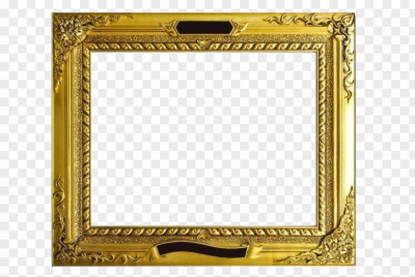 Gold Border Picture Frames Stock Photography Mirror PNG