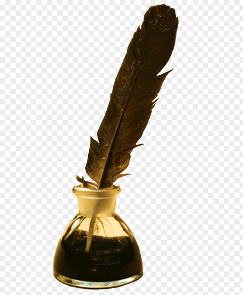 Feather Paper Quill Inkwell PNG
