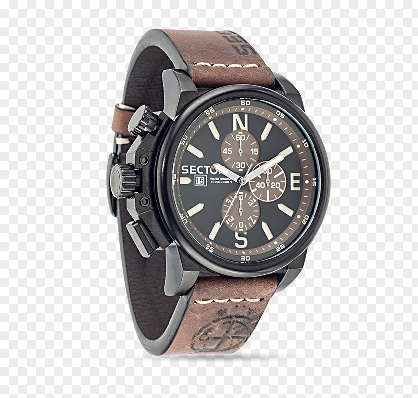 Government Sector Watch Chronograph No Limits Leather Quartz Clock PNG