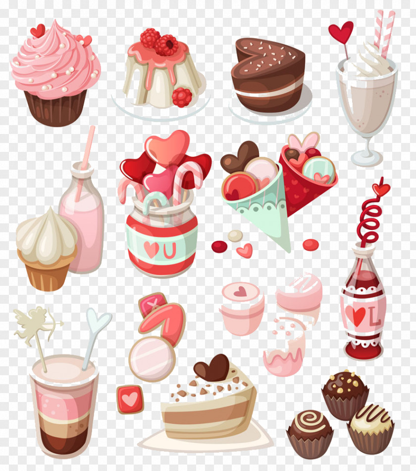 Cartoon Wedding Cake Ice Cream Mousse Cupcake PNG