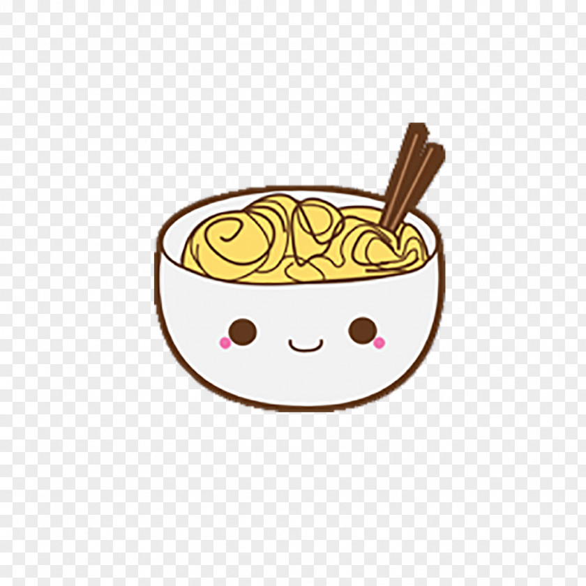 Cute Cartoon Painted Noodle Bowl Chinese Cuisine Japanese Take-out Breakfast Drawing PNG