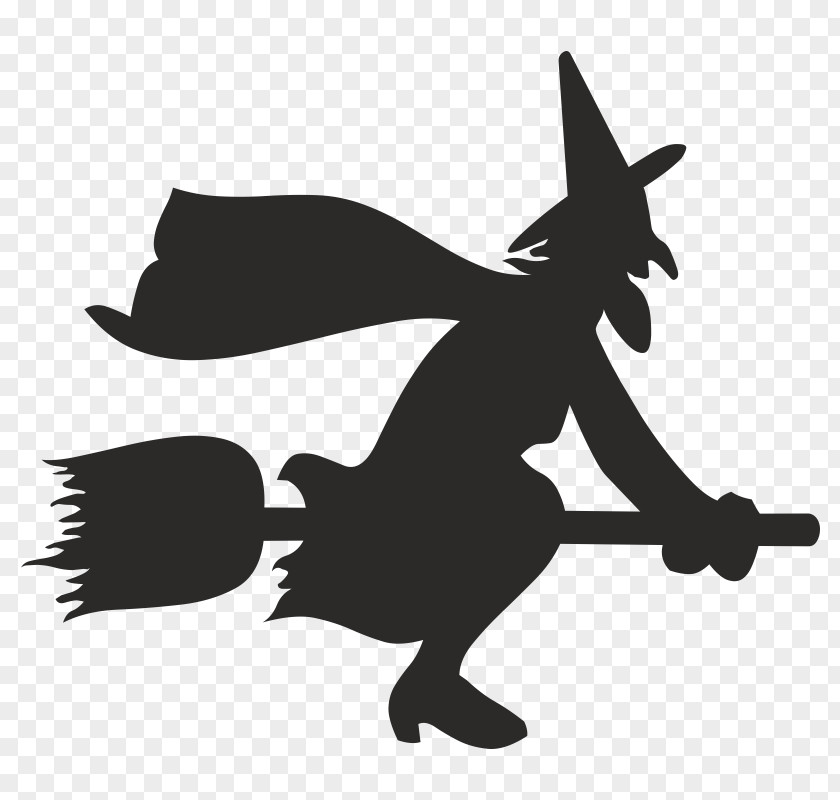 Silhouette Witchcraft Broom PNG