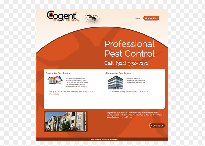 Landing Page Poster Pest Control Cogent Elimination Brochure PNG