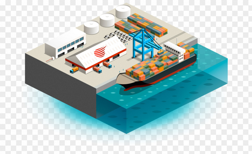 Three-dimensional Modeling Cargo Pier Ecopark Business Company Logistics Service PNG