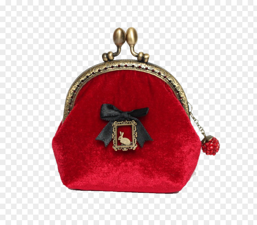 Red Hasp Zipper Wallet Handbag Coin Purse PNG