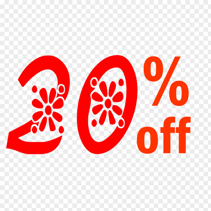 Spring 20% Off Discount Tag. PNG