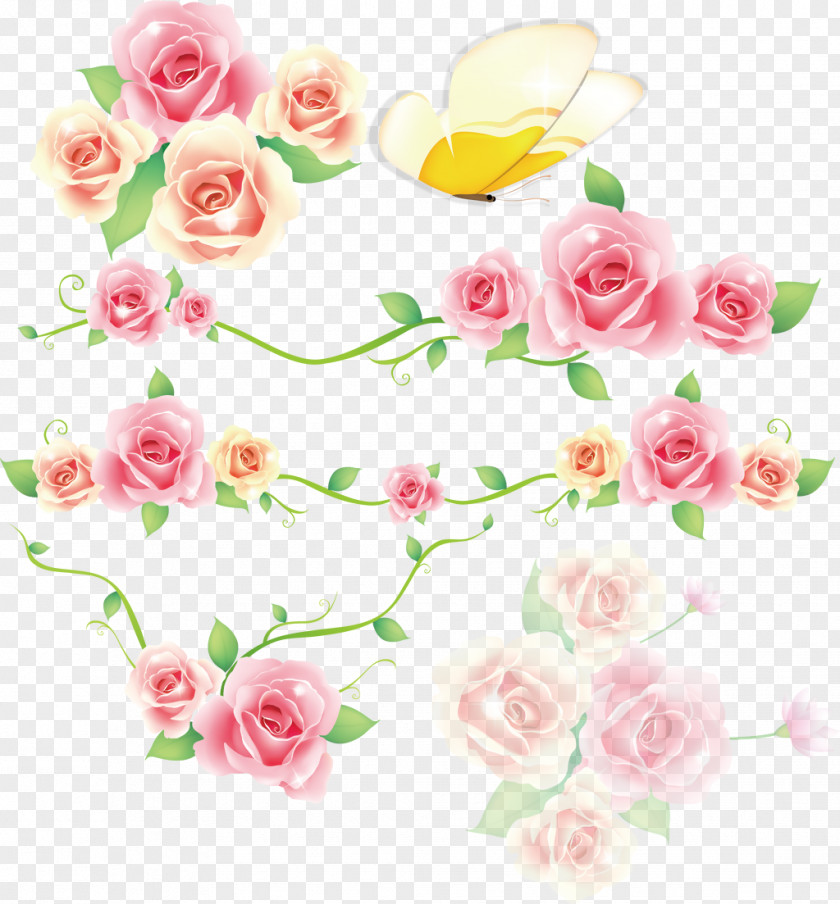 Flower Vines Garden Roses Vector Graphics Image Floral Design PNG
