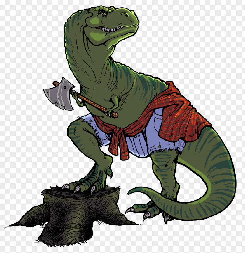 Lazy Man Tyrannosaurus Velociraptor Cartoon Legendary Creature PNG