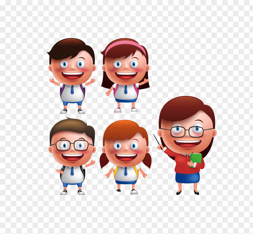 Vector Images Of Children Student School Teacher Illustration PNG