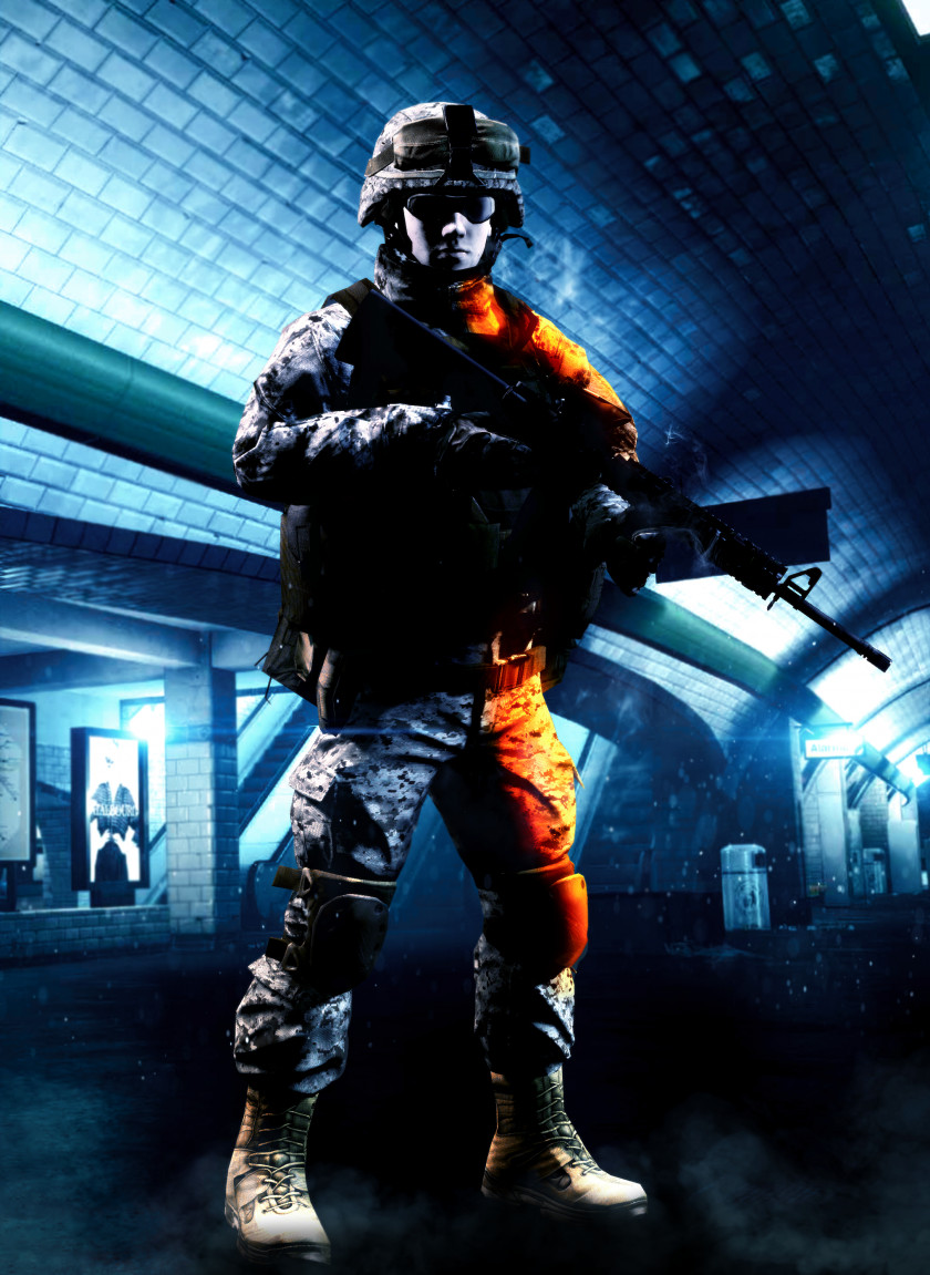 Battlefield 4 3 Soldier M16A4 Video Game PNG