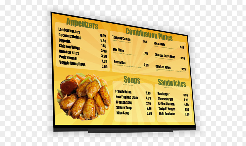 Menu Board Revel Digital Signs Fast Food Signage PNG