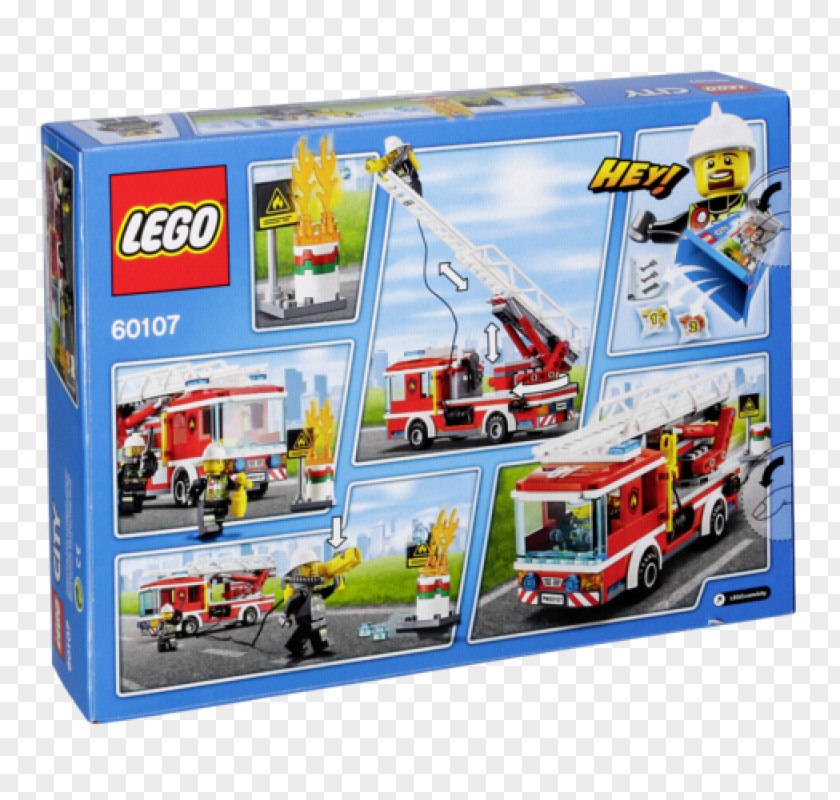 Toy LEGO 60107 City Fire Ladder Truck Lego Engine PNG