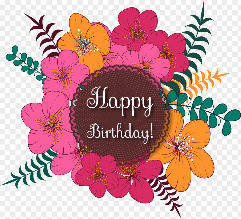 Vector Floral Flowers Birthday Elements Flower Computer File PNG