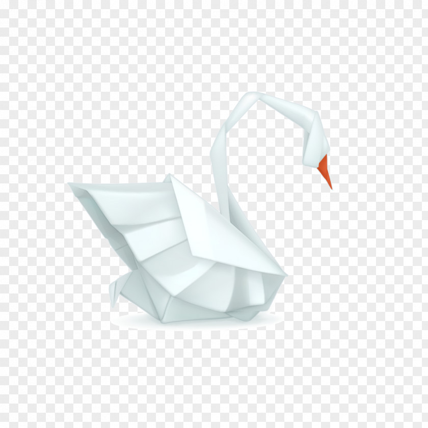 White Origami Swan Cygnini PNG