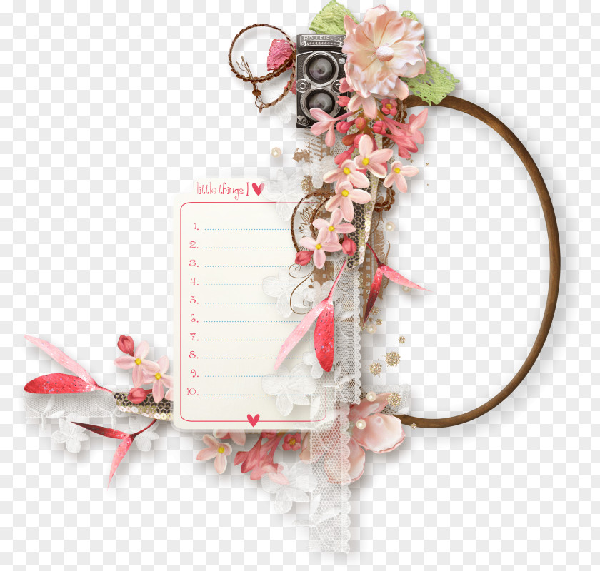 Camera Border Flowers Clip Art PNG