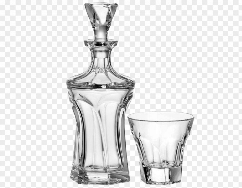 Glass Bohemia Whiskey Decanter Bottle PNG