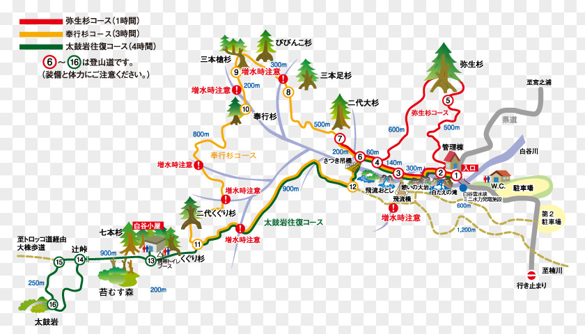 Information Map Shiratani Unsui Gorge Jōmon Sugi Mt. Miyanoura 太鼓岩 Yakusugi PNG