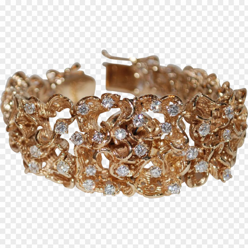 Vintage Gold Bracelet Jewellery Diamond Bangle PNG
