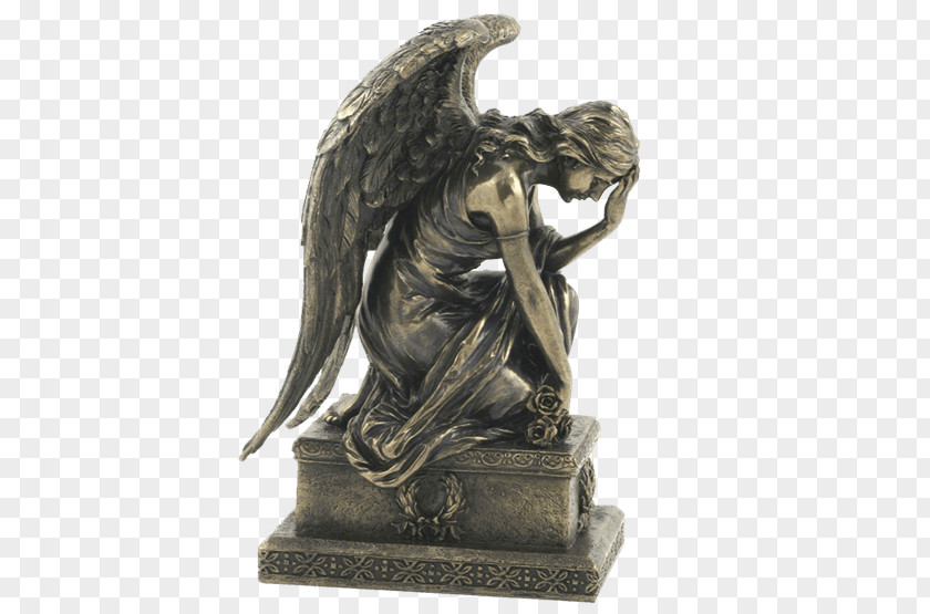 Angel Of Grief Bronze Sculpture Michael Figurine Statue PNG