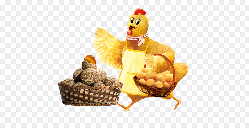 Hen Carrying A Basket Of Eggs Chicken Egg PNG