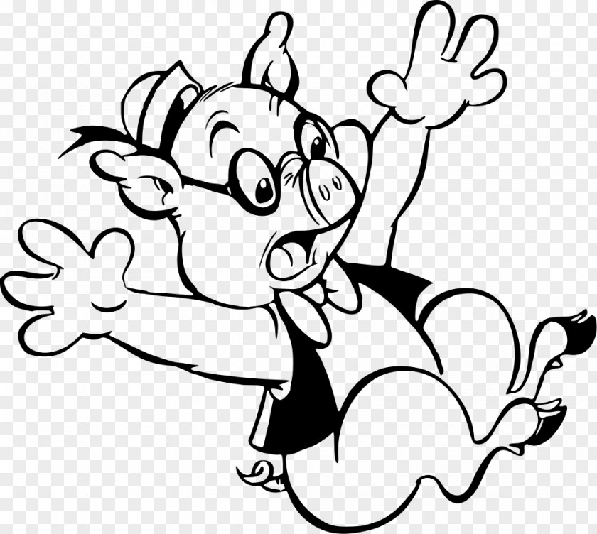 Pig Falling Up A Hill Animal Clip Art PNG