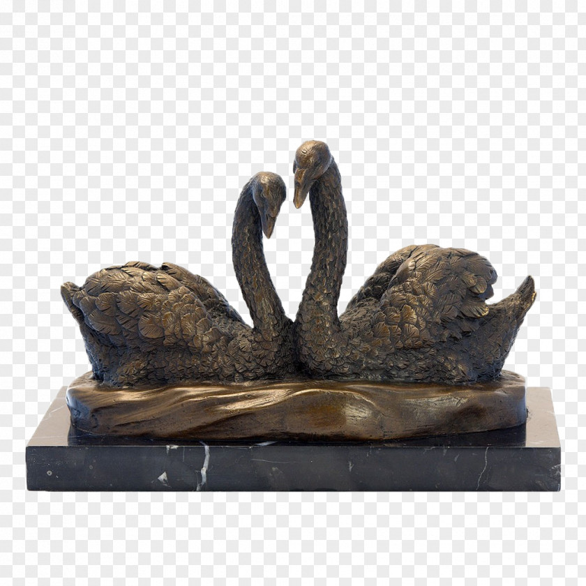 Swan Metal Craft Ornaments Bronze Sculpture Stock Photography PNG