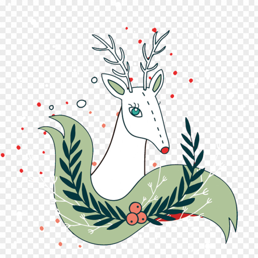 White Stag Reindeer Image Illustration PNG