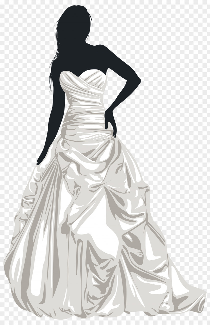 Wedding Dress Bride Silhouette Clip Art PNG