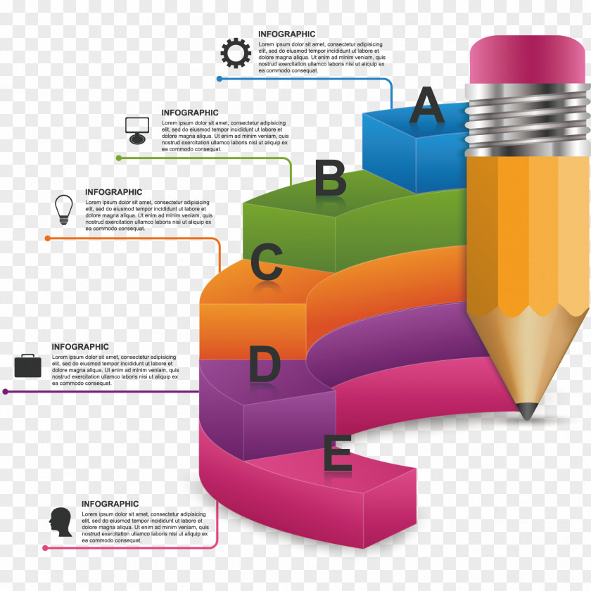 Pencil Element Vector Graphic Design Infographic PNG