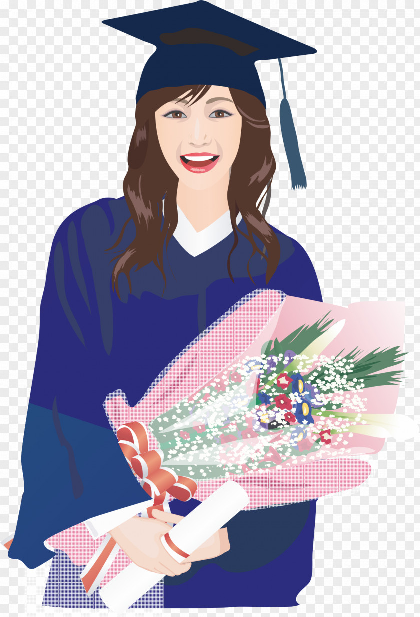 Woman Graduation Ceremony Doctorate Academic Dress PNG