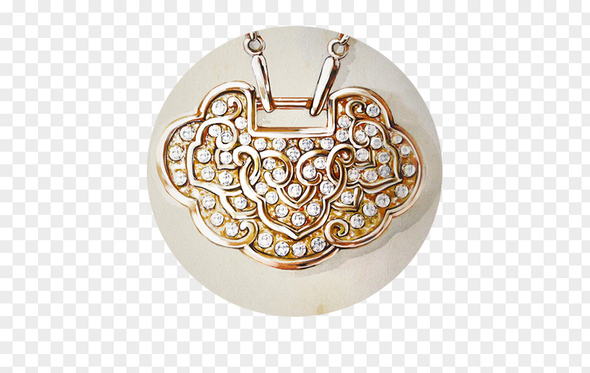 Hand-painted Lock Diamond Jewelry Advertising Jewellery Locket PNG