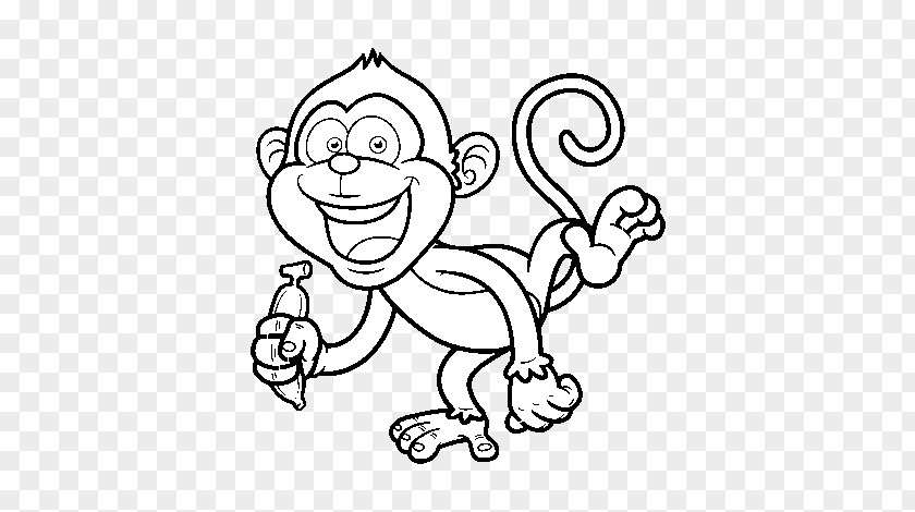 Monkey Drawing Cartoon Line Art PNG
