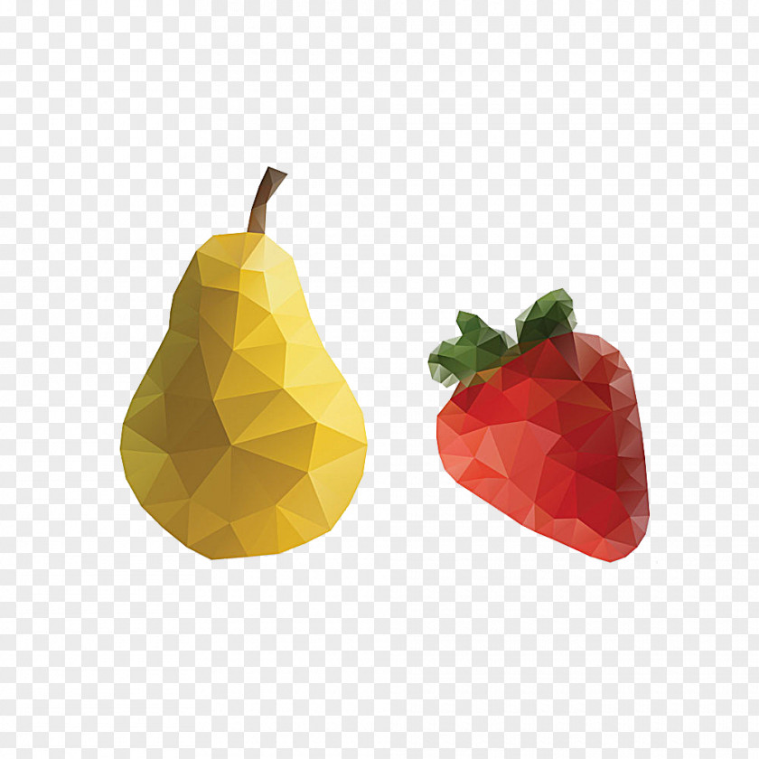Pears And Strawberries Fruit Pear Auglis Geometry PNG