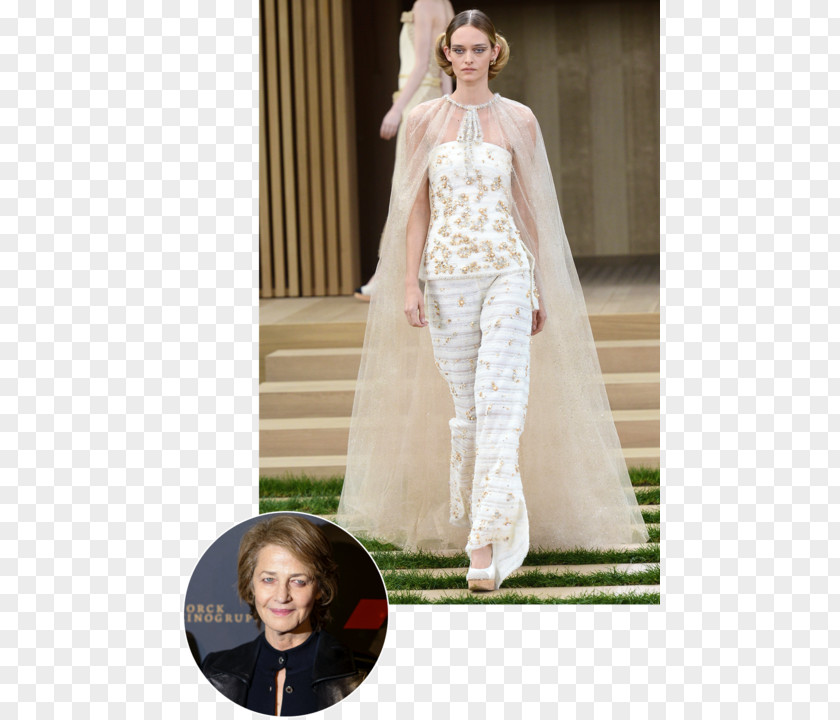 Actress Chanel Charlotte Rampling Haute Couture Model Wedding Dress PNG