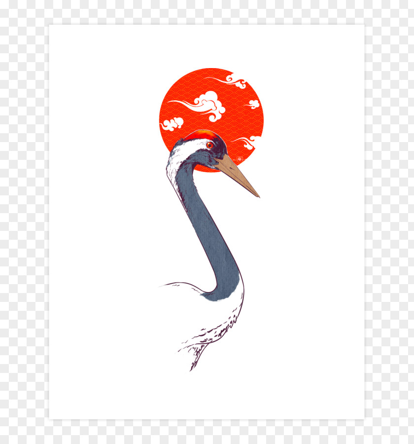 Japanese Crane Red-crowned Grey Crowned TeePublic T-shirt PNG