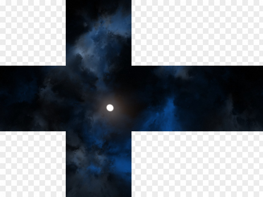 Night Sky Space Skybox Texture Mapping Cube PNG