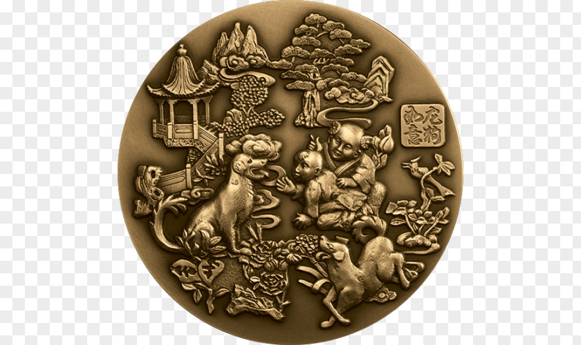 The 12 Chinese Zodiacs Medal Coin Polish Mint Bronze PNG
