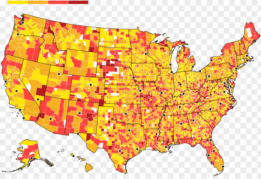Heat Map United States Overview Cartography Geography PNG