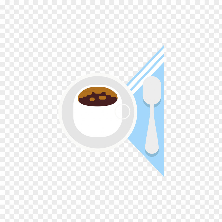 Coffee And Spoon Cartoon Blue PNG
