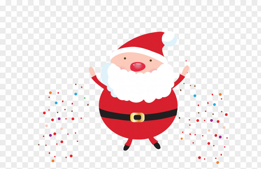 Vector Red Santa Grandfather Claus Christmas Cartoon Clip Art PNG