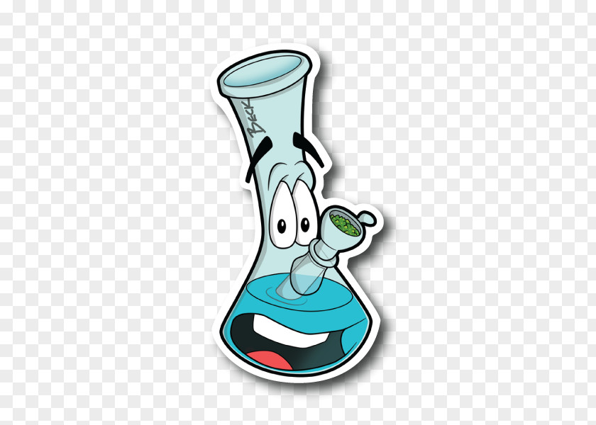 Cannabis Smoking Bong Sticker Decal PNG